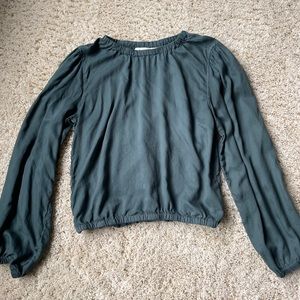 Green cloth and stone lightweight blouse